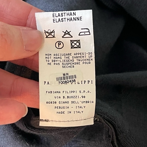 FABIANA FILIPPI Batwing Cashmere Silk Sweater Dark Charcoal Gray Sz 4 / XS - Picture 7 of 9